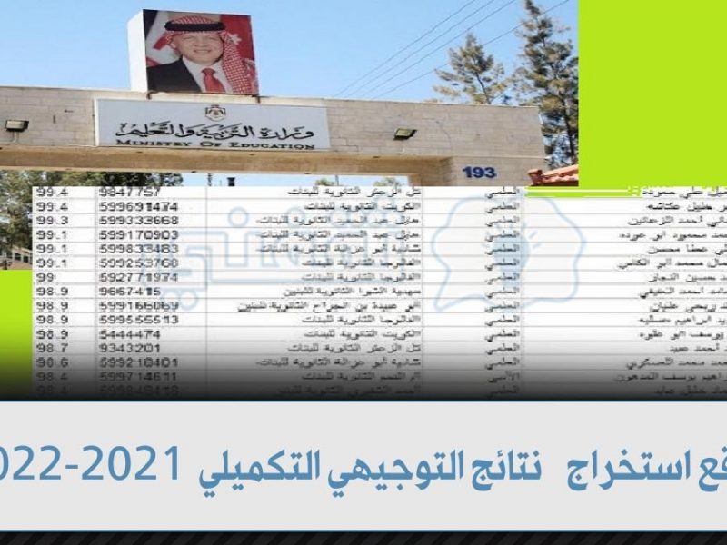 ظهرت هنا الان رابط نتائج التوجيهي التكميلي الأردن 2022 الثانوية العامة tawjihi.jo نتائج التوجيهي التكميلي 2022